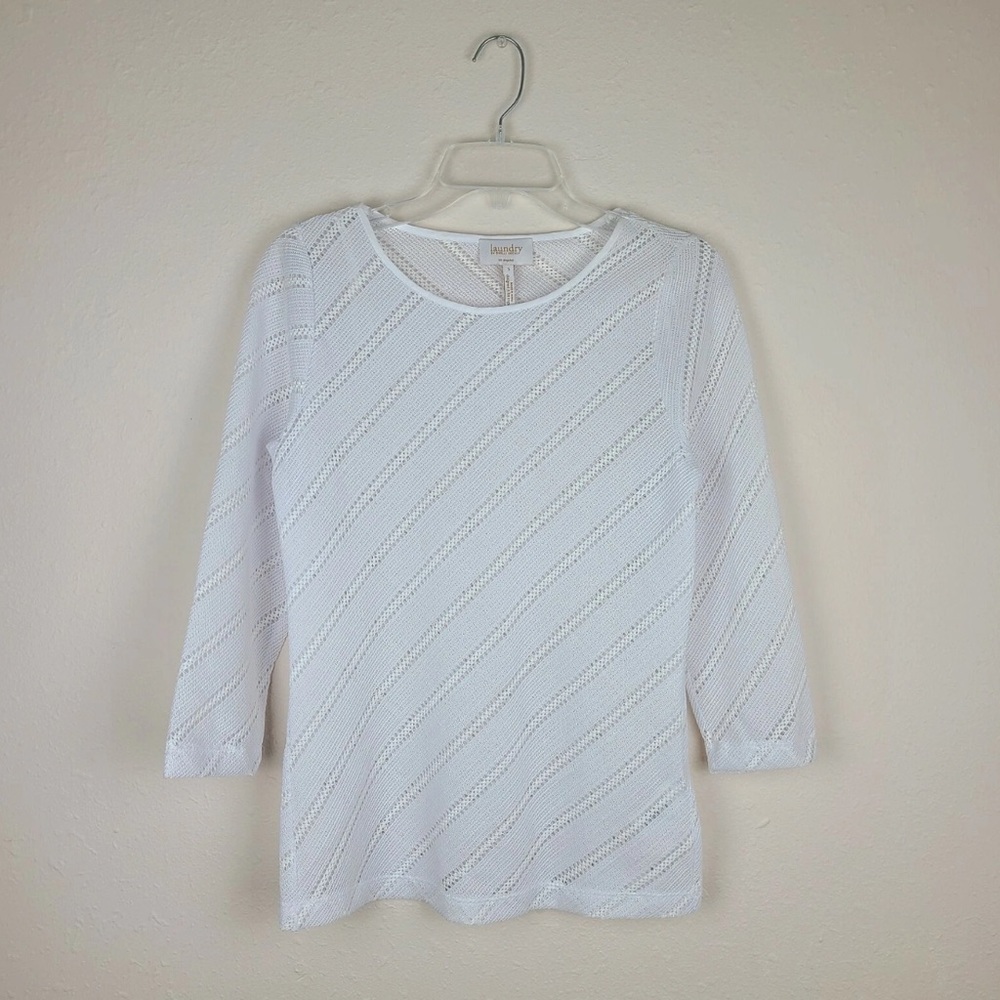 Laundry by Shelli‎ Segal Los Angeles Women's White Textured Beach Top